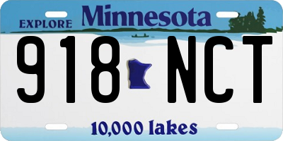 MN license plate 918NCT