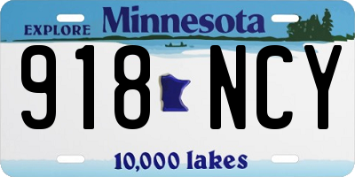 MN license plate 918NCY