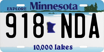 MN license plate 918NDA