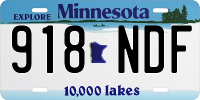 MN license plate 918NDF