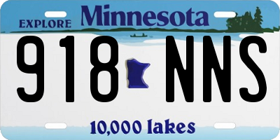 MN license plate 918NNS