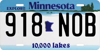 MN license plate 918NOB