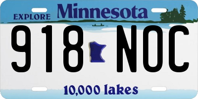 MN license plate 918NOC