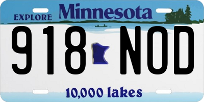 MN license plate 918NOD