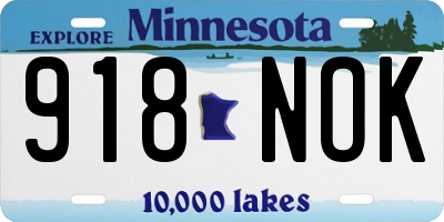 MN license plate 918NOK