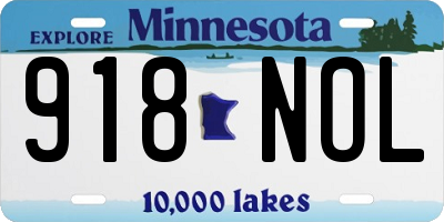 MN license plate 918NOL