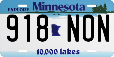 MN license plate 918NON