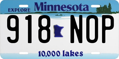 MN license plate 918NOP