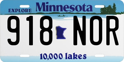 MN license plate 918NOR