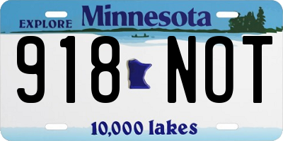MN license plate 918NOT
