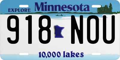 MN license plate 918NOU