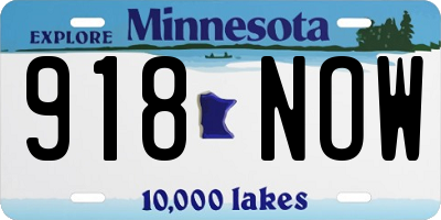 MN license plate 918NOW