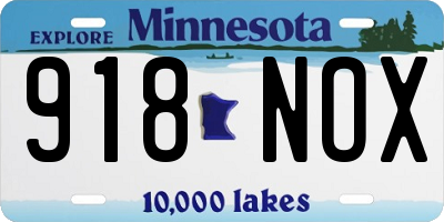 MN license plate 918NOX