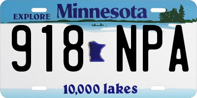 MN license plate 918NPA