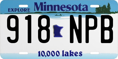 MN license plate 918NPB