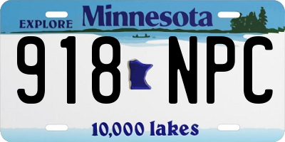 MN license plate 918NPC