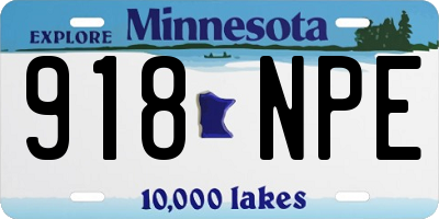 MN license plate 918NPE