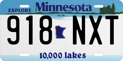MN license plate 918NXT