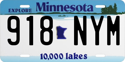 MN license plate 918NYM