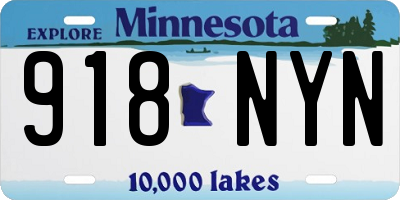 MN license plate 918NYN
