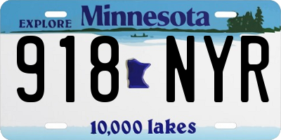 MN license plate 918NYR