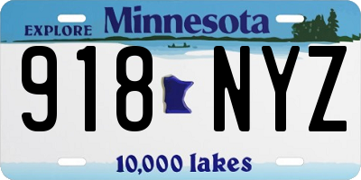 MN license plate 918NYZ