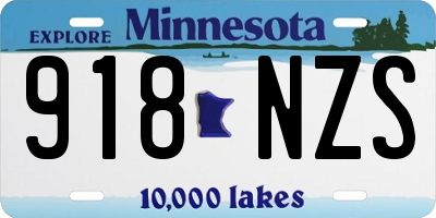 MN license plate 918NZS