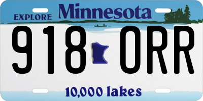 MN license plate 918ORR