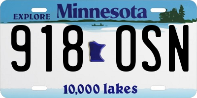 MN license plate 918OSN