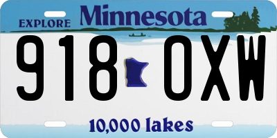 MN license plate 918OXW