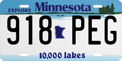 MN license plate 918PEG