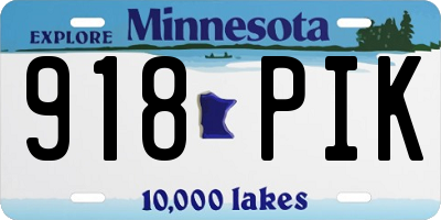 MN license plate 918PIK