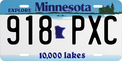 MN license plate 918PXC