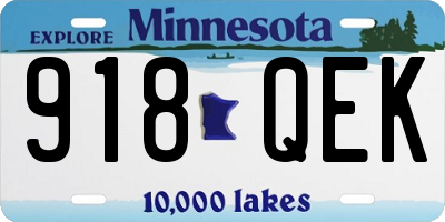 MN license plate 918QEK