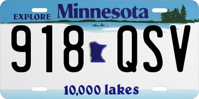 MN license plate 918QSV