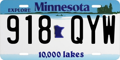 MN license plate 918QYW