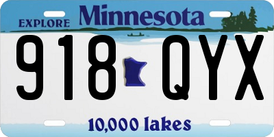 MN license plate 918QYX