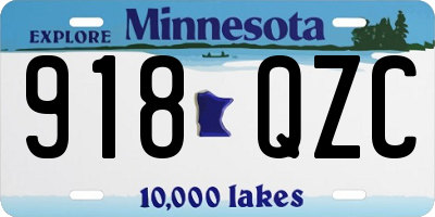 MN license plate 918QZC