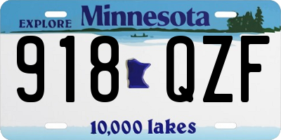 MN license plate 918QZF