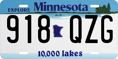 MN license plate 918QZG