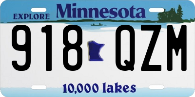 MN license plate 918QZM