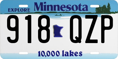 MN license plate 918QZP