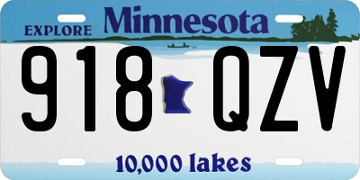 MN license plate 918QZV