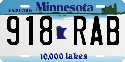 MN license plate 918RAB