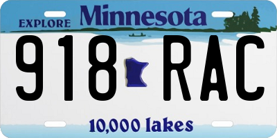 MN license plate 918RAC