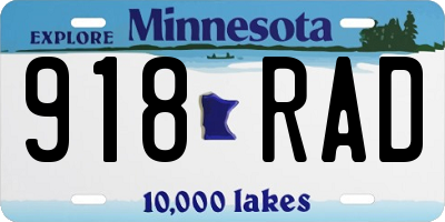 MN license plate 918RAD