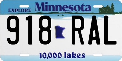 MN license plate 918RAL