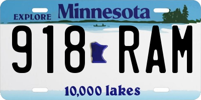 MN license plate 918RAM