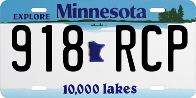 MN license plate 918RCP