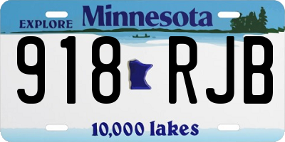 MN license plate 918RJB